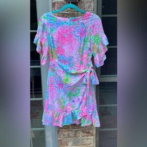 Lilly Pulitzer Pink Flower Darlah Stretch Dress in Paradise Found - Size 4